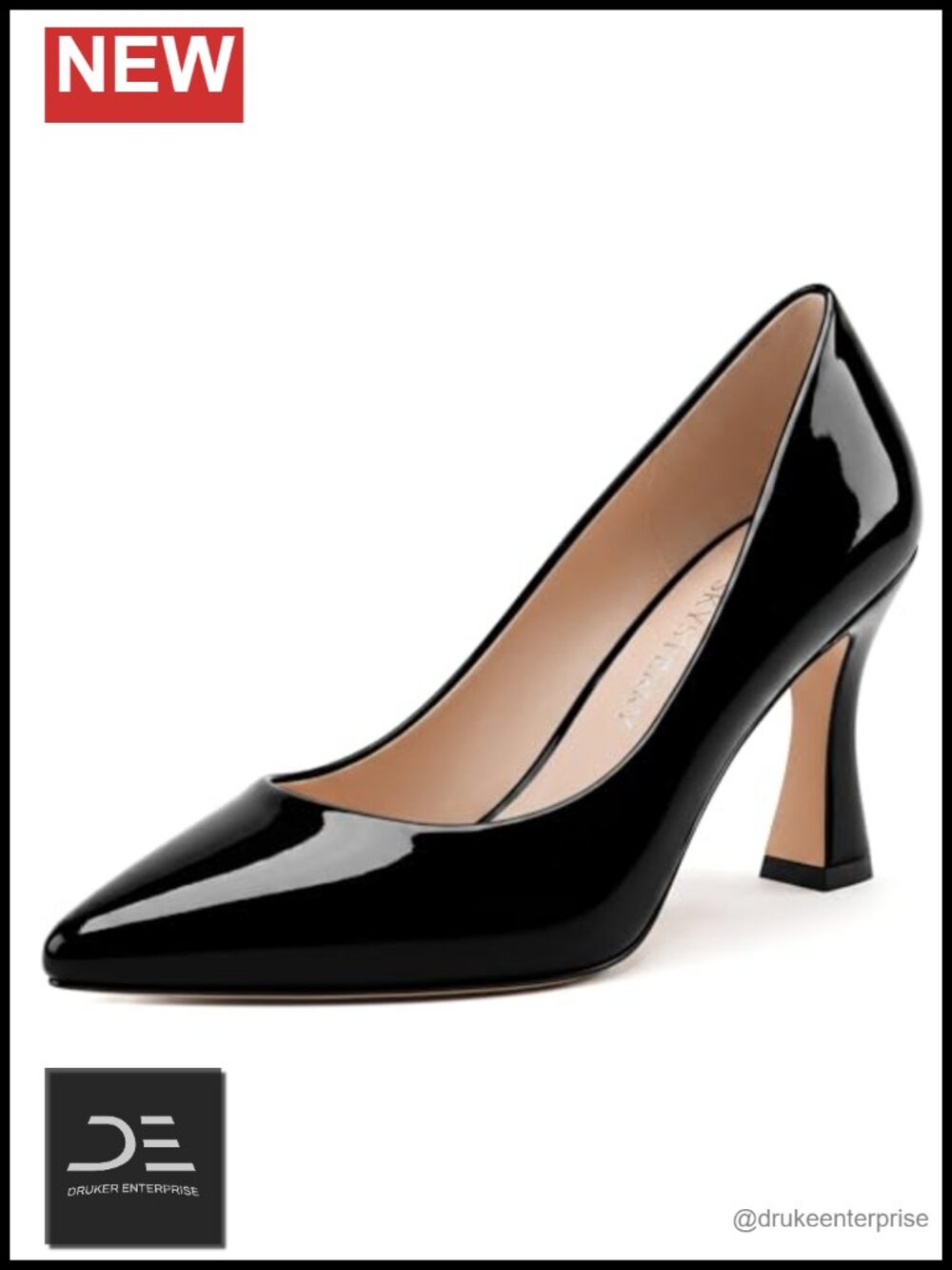 Women's Pointed Toe PU Patent Leather High Heel Pumps Dress Shoes